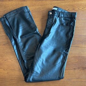 Zara Black Faux Leather Trousers